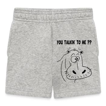 Schwarzes Nilpferd - Baby Shorts - Grau meliert - Vorne