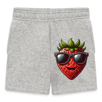 Coole Erdbeere Frucht Sommer Sonnenbrille Spaß - Baby Shorts - Grau meliert - Vorne