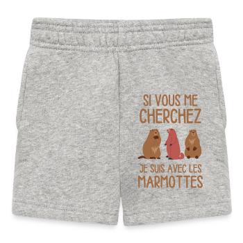 Humour marmotte randonnée nature dormir - Short Bébé - gris chiné - Devant
