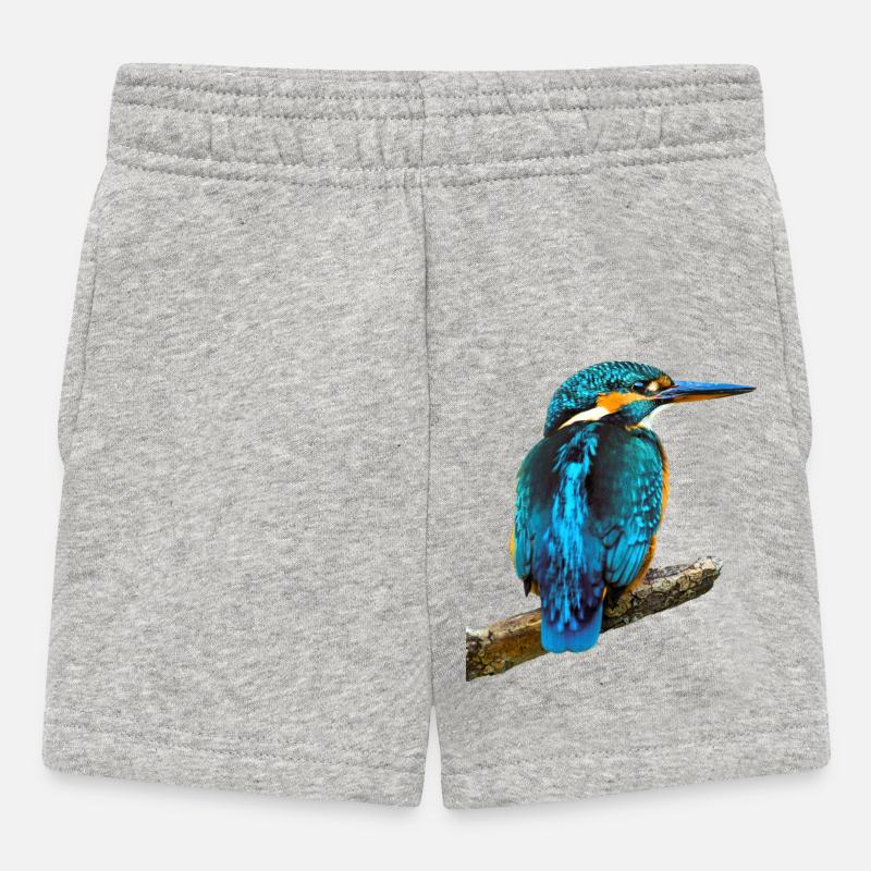 Eisvogel Alcedo atthis - Baby Shorts - Grau meliert