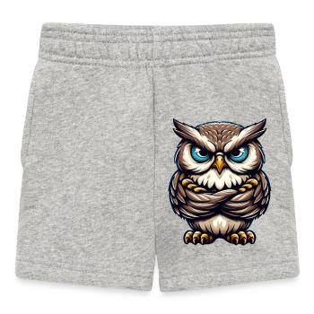 Mürrische Eule - Baby Shorts - Grau meliert - Vorne