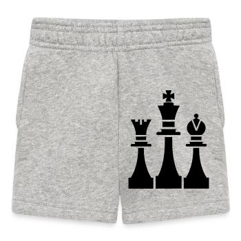 Schachfiguren Grafik - Baby Shorts - Grau meliert - Vorne