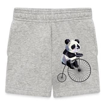Panda on penny-farthing – le rétro rencontre l’amour animal - Short Bébé - gris chiné - Devant