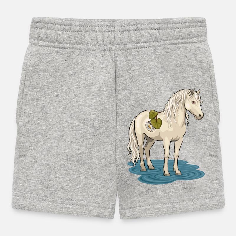 Le cheval de ruisseau - Short Bébé - gris chiné