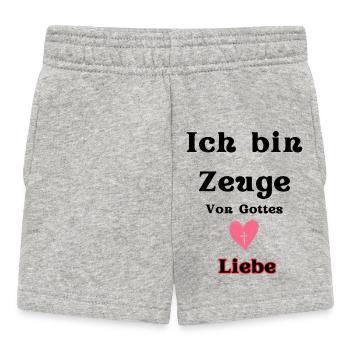 Cœur avec Croix pour l’Amour et la Foi - Short Bébé - gris chiné - Devant