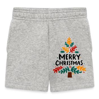 Arbre de Noël à feuilles colorées - Short Bébé - gris chiné - Devant