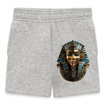 Pharaoh Mask Atum in Gold Blue Ornament - Baby Shorts - heather grey - Front