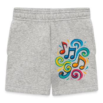Bunte Musiknoten - Baby Shorts - Grau meliert - Vorne