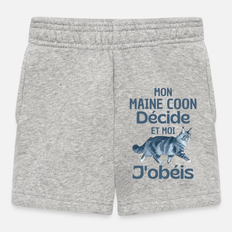 Mon Maine Coon décide et moi obéis - Short Bébé - gris chiné