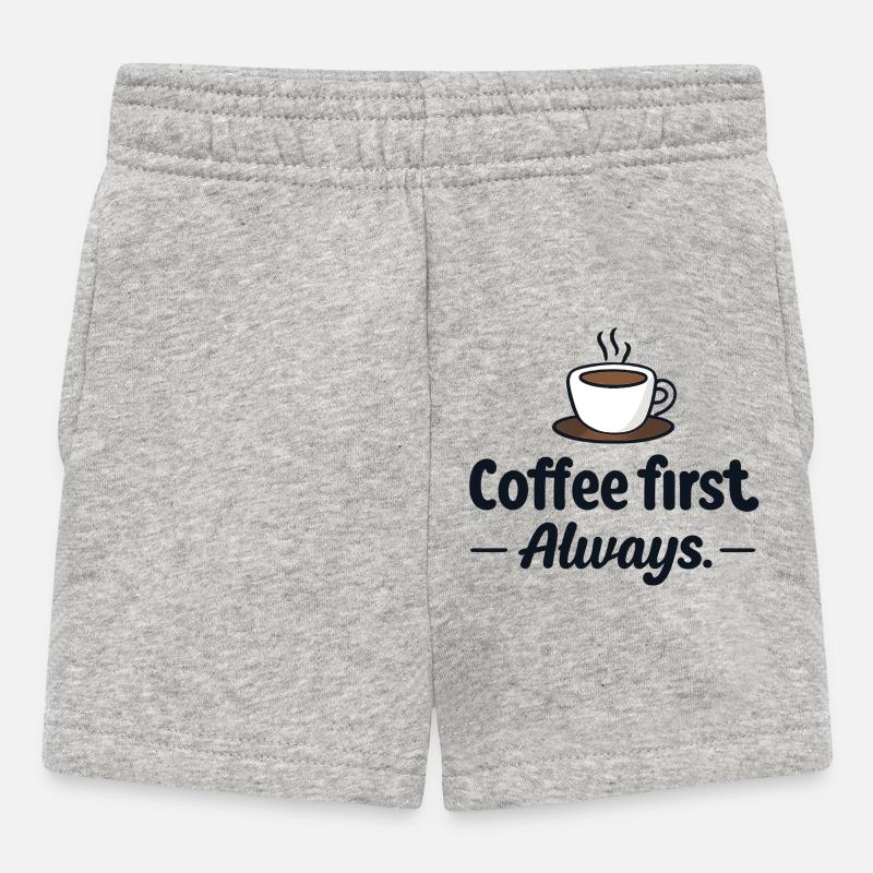 Coffee first - Baby Shorts - Grau meliert