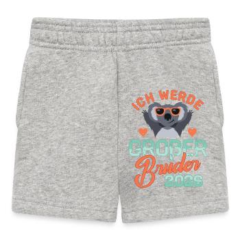 Ich werde Großer Bruder 2026 -Schwangerschaft Baby - Baby Shorts - Grau meliert - Vorne