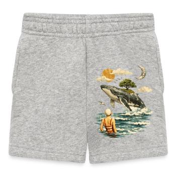 Scène surréaliste de baleines – Paysage onirique vintage - Short Bébé - gris chiné - Devant