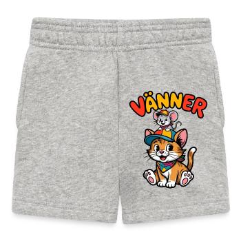 Freunde und Freunde für immer – Süße Katze und Maus - Baby Shorts - Grau meliert - Vorne