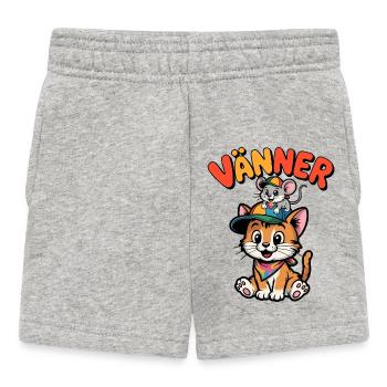 Freunde und Freunde für immer – Süße Katze und Maus - Baby Shorts - Grau meliert - Vorne