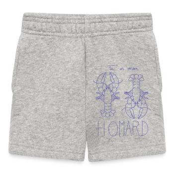 Homard Duo Illustré - Short Bébé - gris chiné - Devant