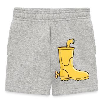 Submarine Rain Boots / Yellow Submarine Boots - Baby Shorts - heather grey - Front