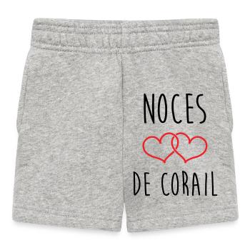 Noces de Corail 11 ans de mariage - Short Bébé - gris chiné - Devant