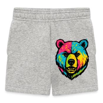 Ours mal léché Pop Art - Short Bébé - gris chiné - Devant