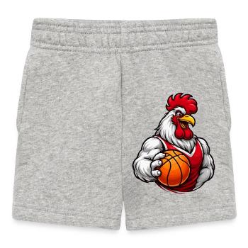 Mascotte du poulet basket-ball - Short Bébé - gris chiné - Devant