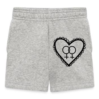 Cœur Noir Lesbienne Cœur - Short Bébé - gris chiné - Devant