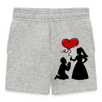 Brautpaar Ehepaar Hochzeit - Baby Shorts - Grau meliert - Vorne