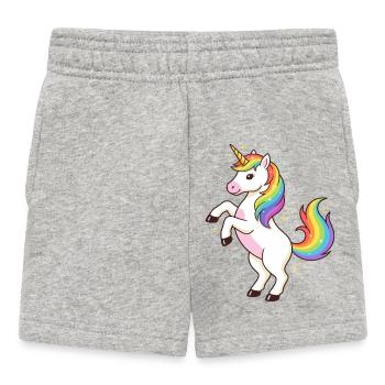 Rainbow Unicorn Sparkle - Baby Shorts - heather grey - Front