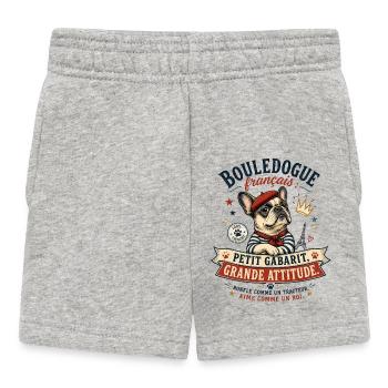 Bulldog Français Attitude - Short Bébé - gris chiné - Devant