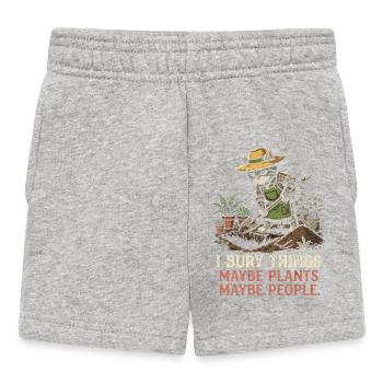 Cat gardener: Digs plants laughs - Baby Shorts - heather grey - Front