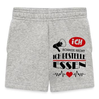 Ich schreie nicht Ich bestelle Essen Baby Säugling - Baby Shorts - Grau meliert - Vorne
