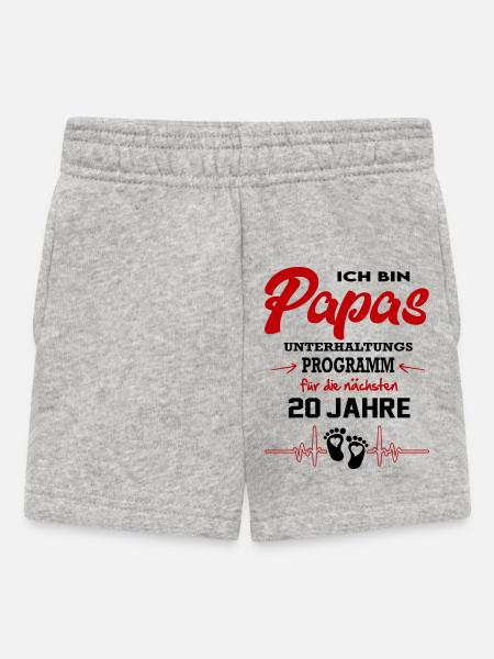 Papas Unterhaltungsprogramm Strampler Säugling - Baby Shorts - Grau meliert