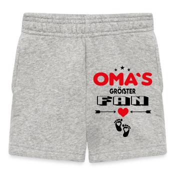 Beste Oma Größter Fan Babysprüche Familie - Baby Shorts - Grau meliert - Vorne