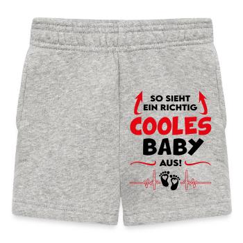 So sieht ein cooles Baby aus Babysprüche - Baby Shorts - Grau meliert - Vorne