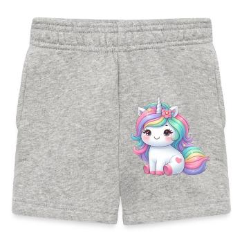 Unicorn Silver - Baby Shorts - heather grey - Front