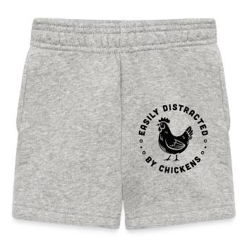 Chicken funny farm animal poultry farmer humor - Baby Shorts - heather grey - Front
