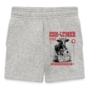 Switzerland shirt with cheese, cow and traditional soul - Baby Shorts - heather grey - Front