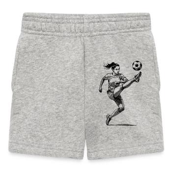 Kicker en ligne de mire : le football féminin et les buteuses - Short Bébé - gris chiné - Devant