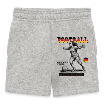 German Fußballspielerin Shirt: Taktik und Timing - Baby Shorts - Grau meliert - Vorne