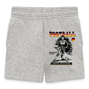 German Fußballspielerin Shirt: Taktik und Timing - Baby Shorts - Grau meliert - Vorne