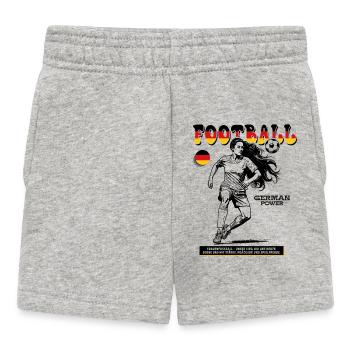 Deutsches Frauenfußball Shirt: Stolz am Ball - Baby Shorts - Grau meliert - Vorne