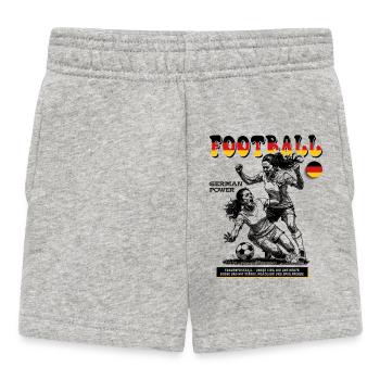 Frauenfußball Shirt Deutschland: Mut im Zweikampf - Baby Shorts - Grau meliert - Vorne
