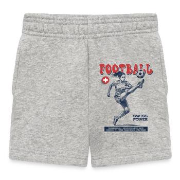 Schweizer Frauenfußball Shirt: Zweikampf präzise - Baby Shorts - Grau meliert - Vorne
