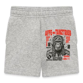 Funk Rock Shirt: Braided Monkey in a Groove Storm - Baby Shorts - heather grey - Front