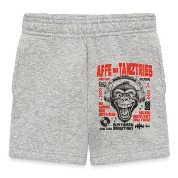 Bass Maul Shirt: Monkey peppers out the beat - Baby Shorts - heather grey - Front