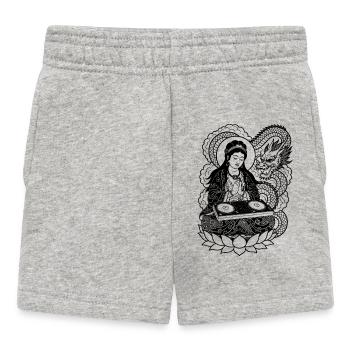 Chemise de geisha avec cabine de DJ : Méditation en Techno - Short Bébé - gris chiné - Devant