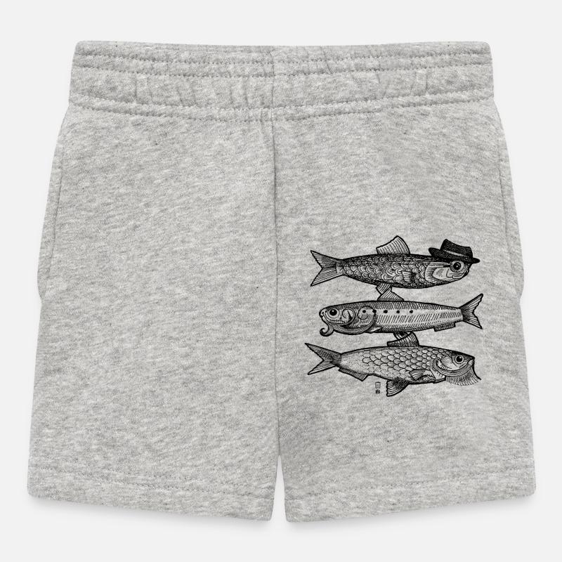 3 Poissons - Short Bébé - gris chiné
