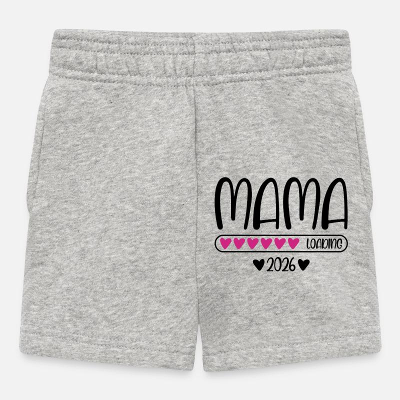 Mama 2026 loading - Baby Shorts - Grau meliert