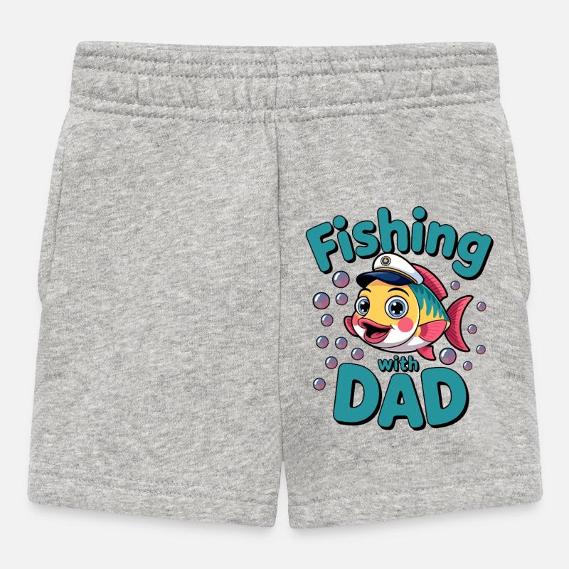 Pêche Pêche avec papa - Short Bébé - gris chiné
