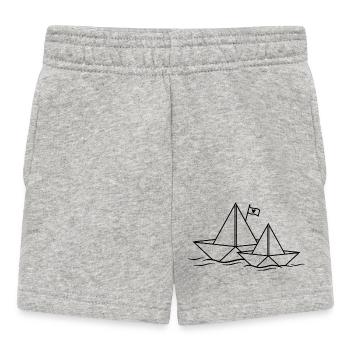 Bateau en papier Coeur en papier Bateau en papier 2 paires de bateaux en papier - Short Bébé - gris chiné - Devant
