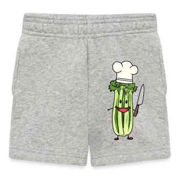 CELERY VEGETABLE COOK HOBBY CHEF CULINARY ART - Baby Shorts - heather grey - Front