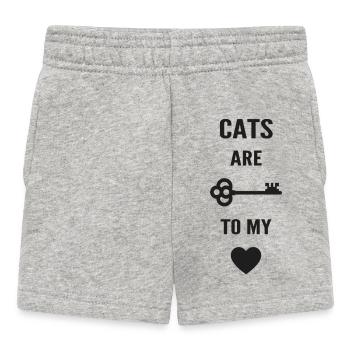 Cats are the key to my heart - Baby Shorts - heather grey - Front